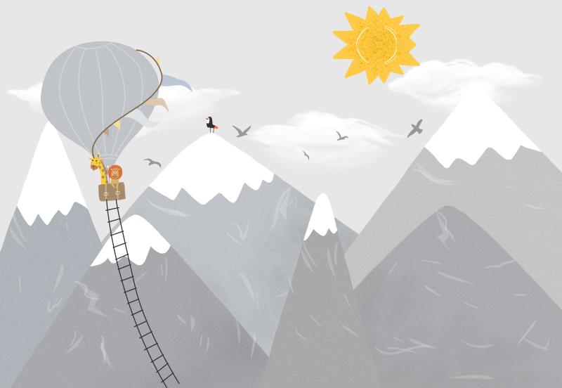 Custom Pink hot air balloon wallpaper for girls' bedroom Nordic kindergarten wallpaper Children's room 3D wall papers home decor