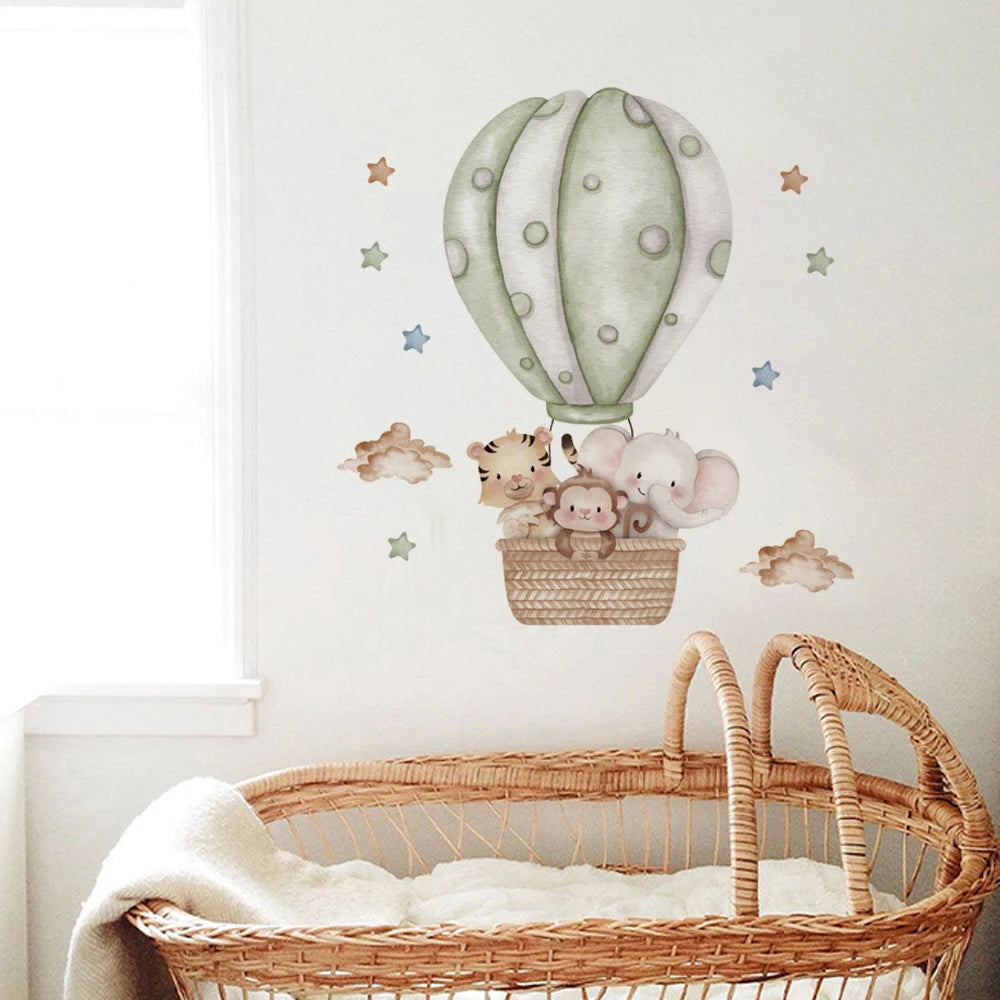 Elephant Wall Stickers For Kids Rooms Children's Room Animal Plane Decorative Vinyls For Walls Cartoon Wall Stickers Child