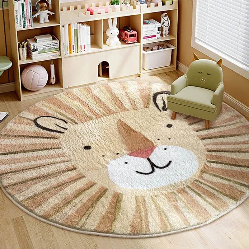 Tapis Enfant Rond - Motif Lion