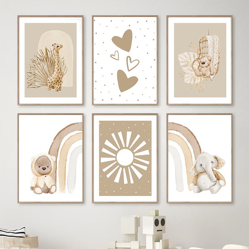 Affiche bébé beige - 15x20 cm