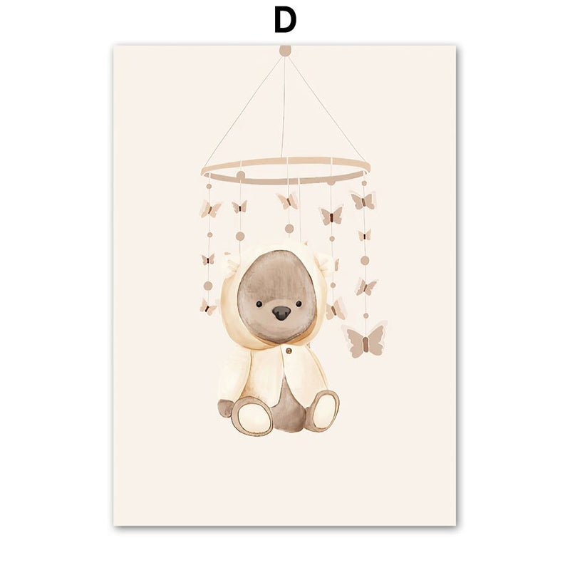 Affiche bébé nounours - 15x20 cm