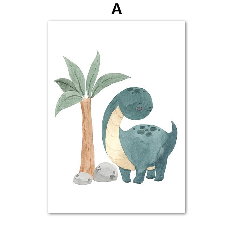 Affiche enfant dinosaures - 21x30cm