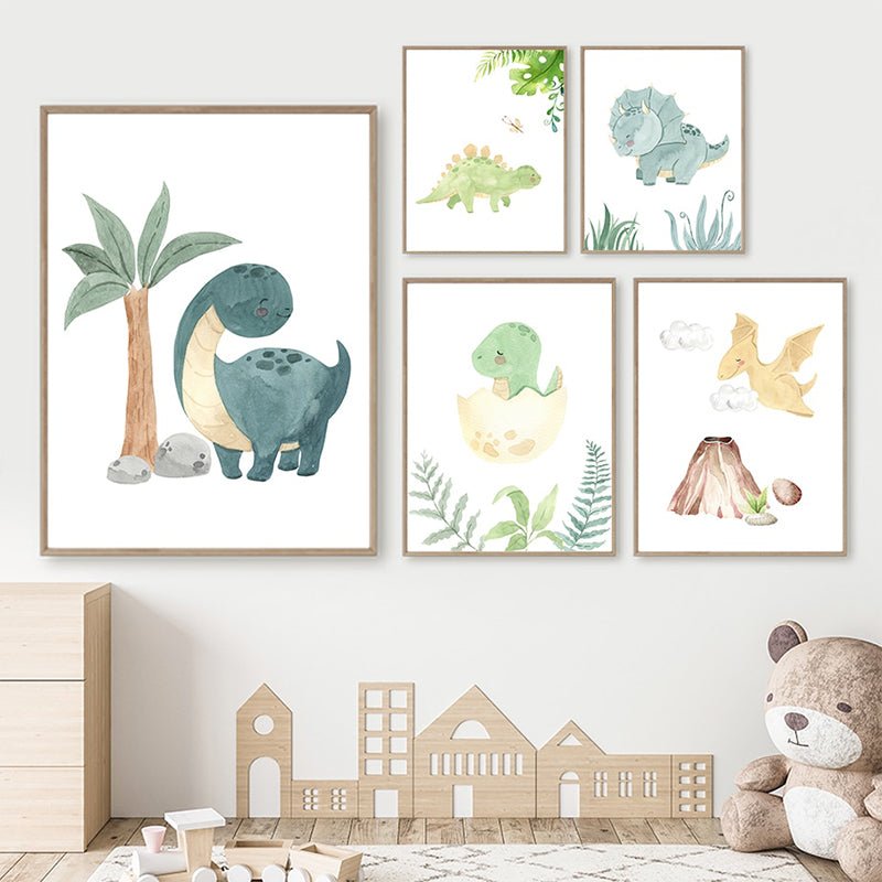 Affiche enfant dinosaures - 21x30cm