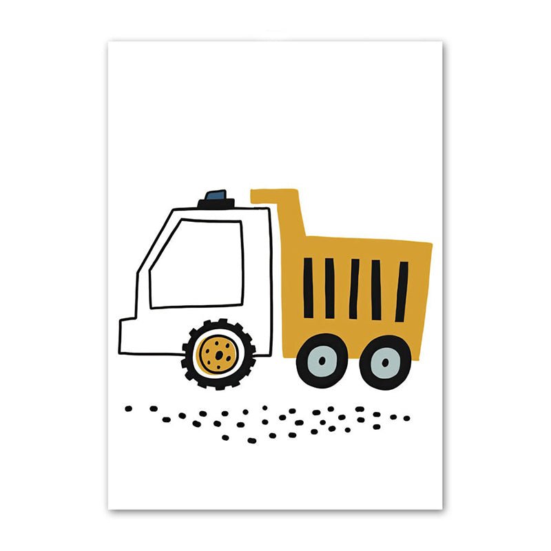 Affiche enfant engin de chantier - 21x30 cm