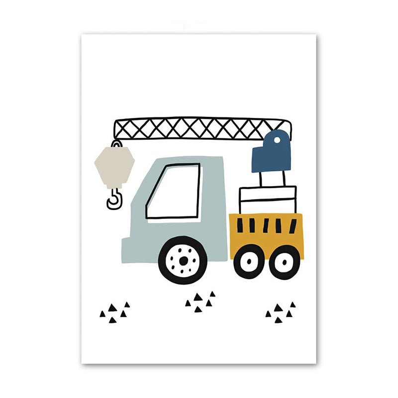 Affiche enfant engin de chantier - 21x30 cm