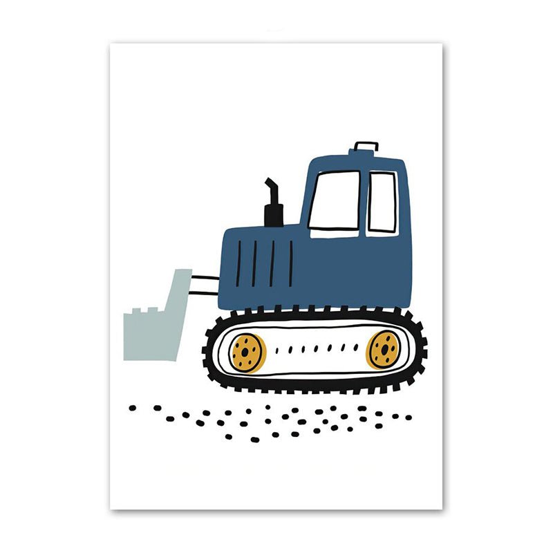 Affiche enfant engin de chantier - 21x30 cm