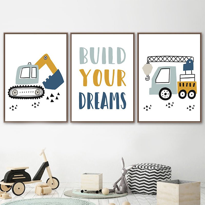 Affiche enfant engin de chantier - 21x30 cm