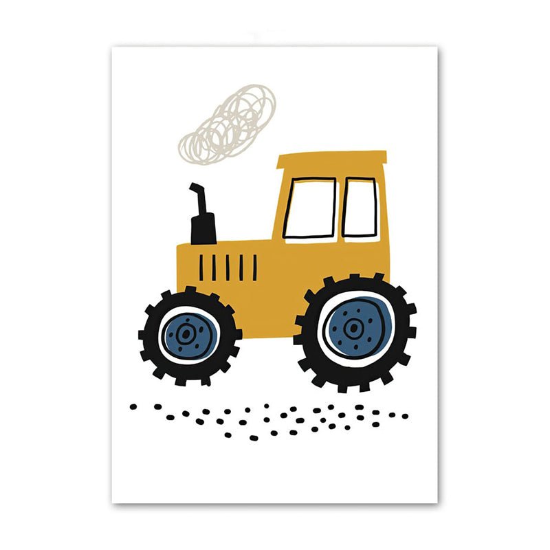 Affiche enfant engin de chantier - 21x30 cm