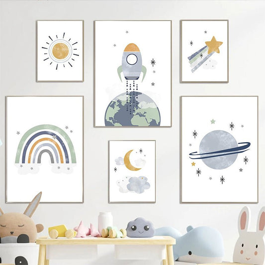 Affiche enfant Espace - 15x20cm