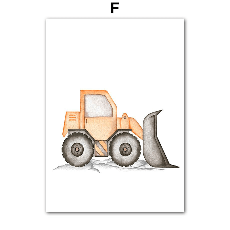 Affiche engin de chantier enfant - F