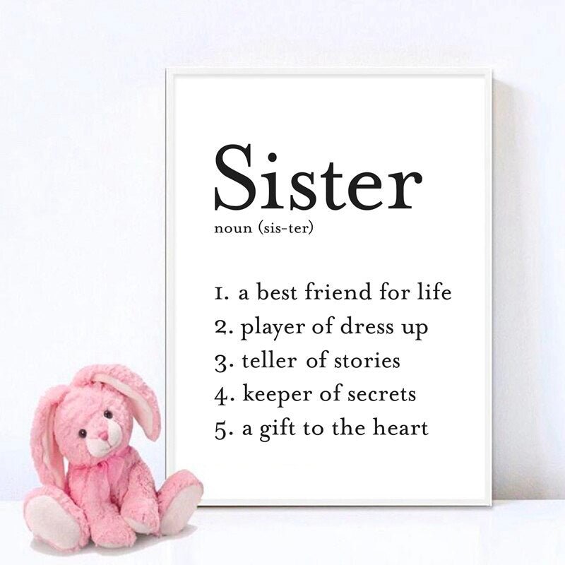 Affiche sœur enfant - 21x30cm