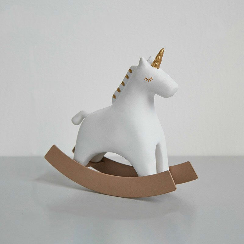 Déco cheval à bascule - Blanc petit