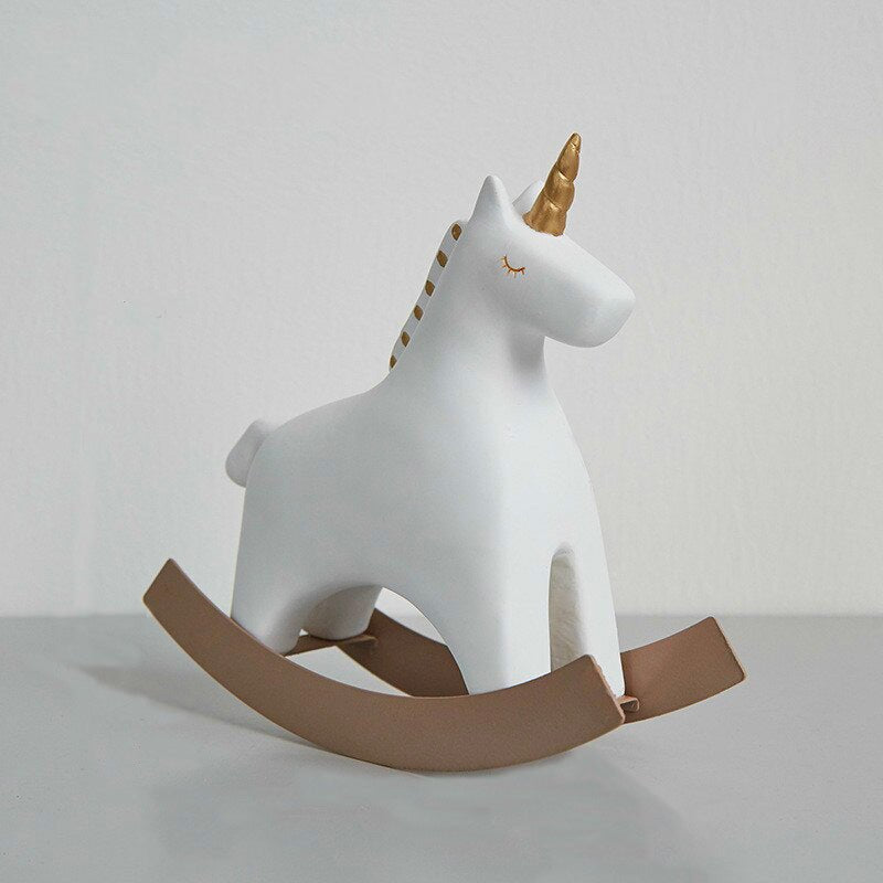 Déco cheval à bascule - Blanc grand