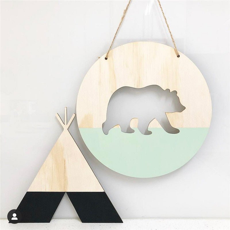 Décoration ours en bois