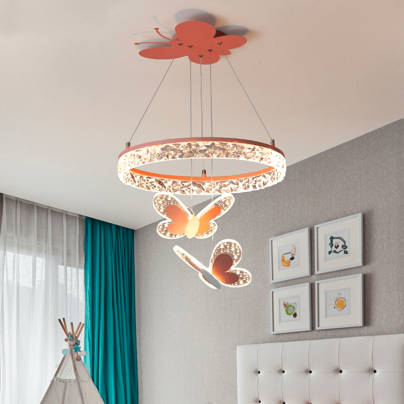 Luminaire Enfant Papillon Rose
