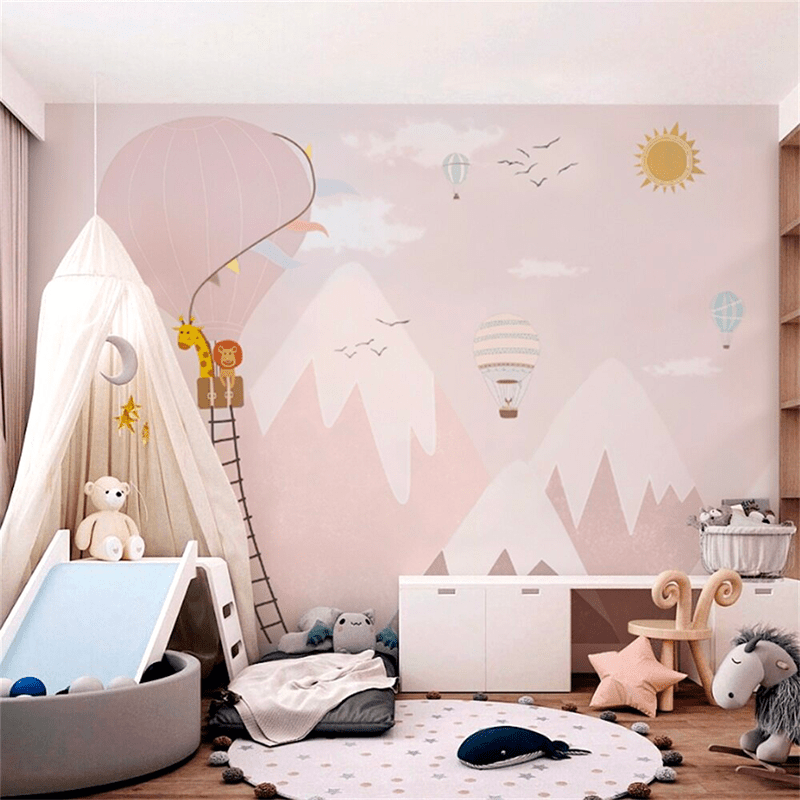 Papier Peint Montagnes Tons Roses