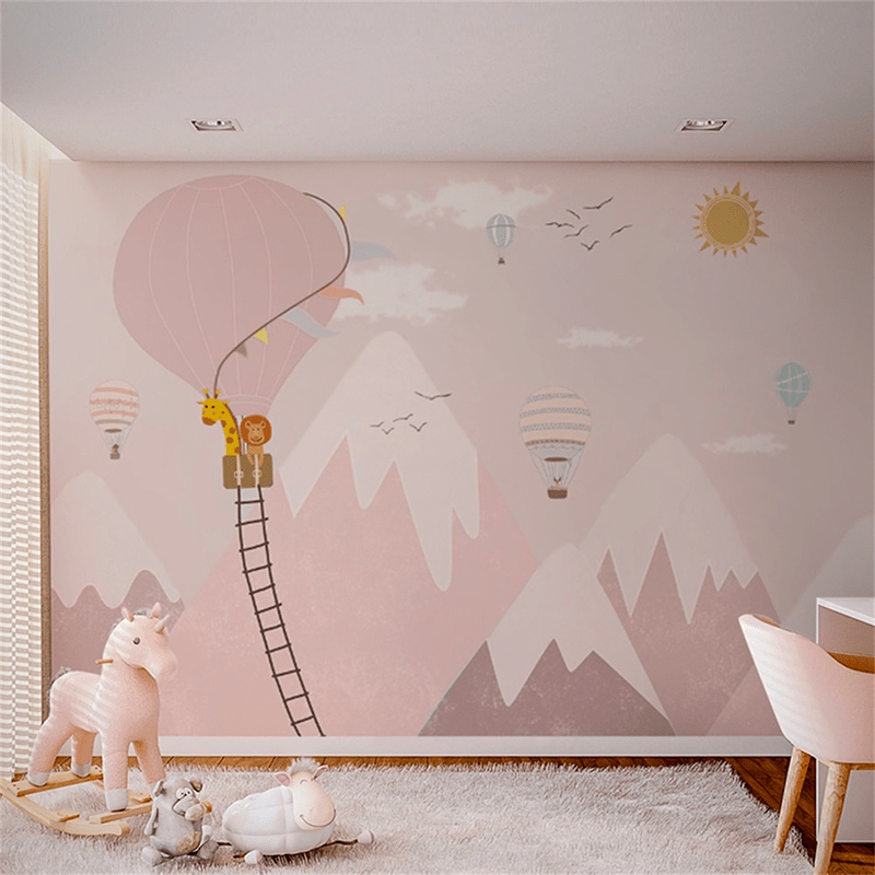 Papier Peint Montagnes Tons Roses