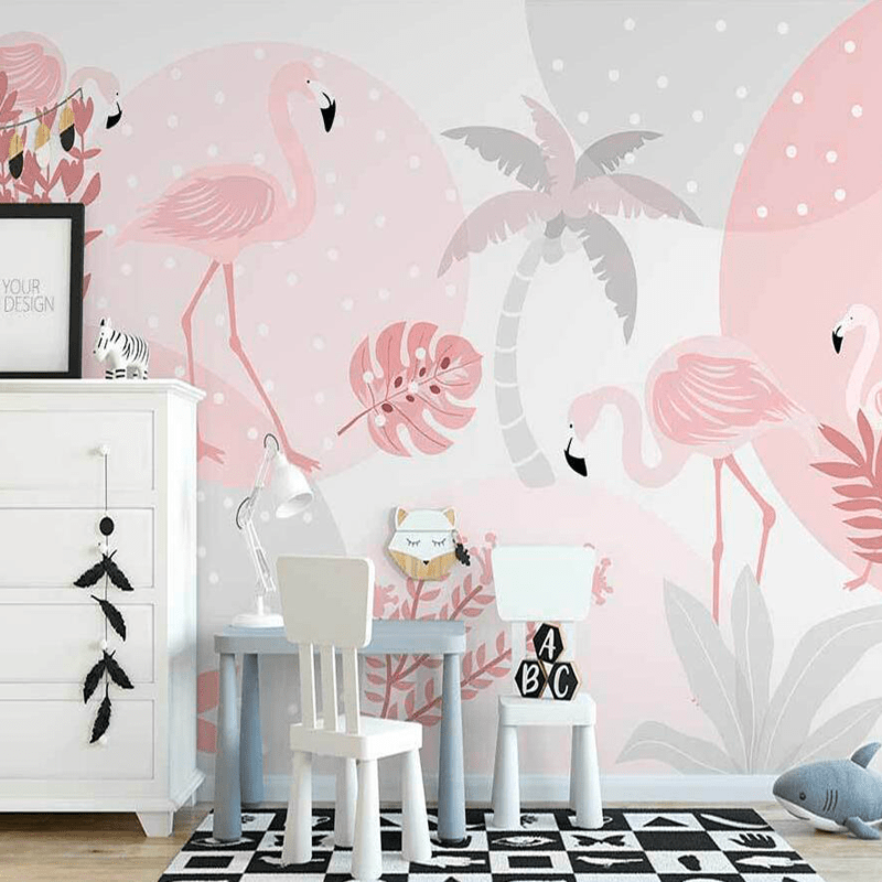 Papier Peint Flamant Rose