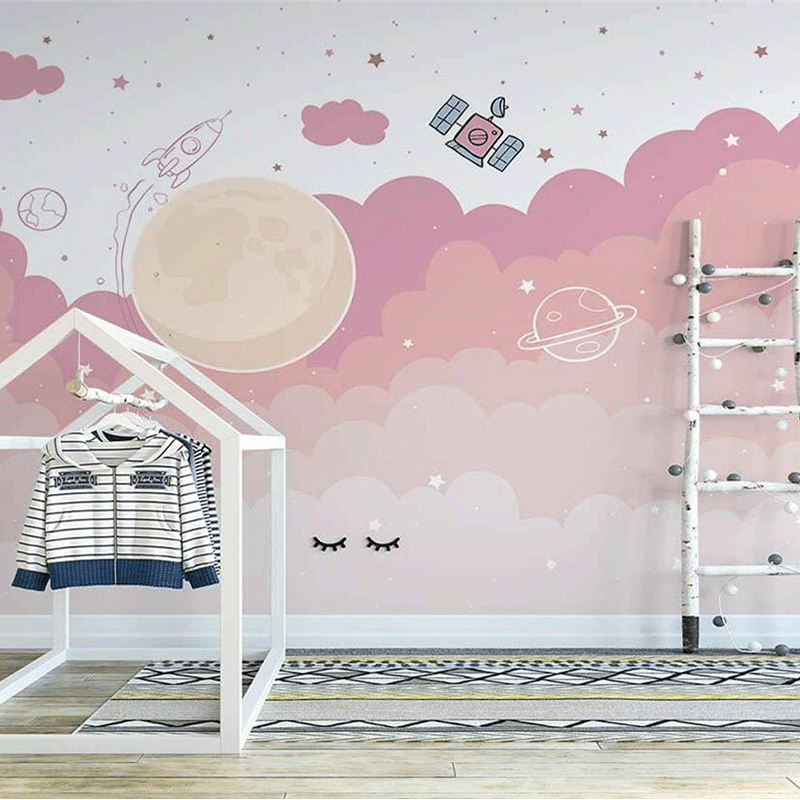 Papier Peint Rose Chambre Enfant