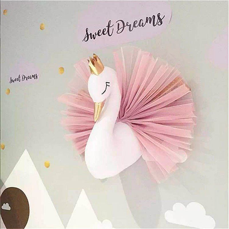 Suspension murale cygne - Rose