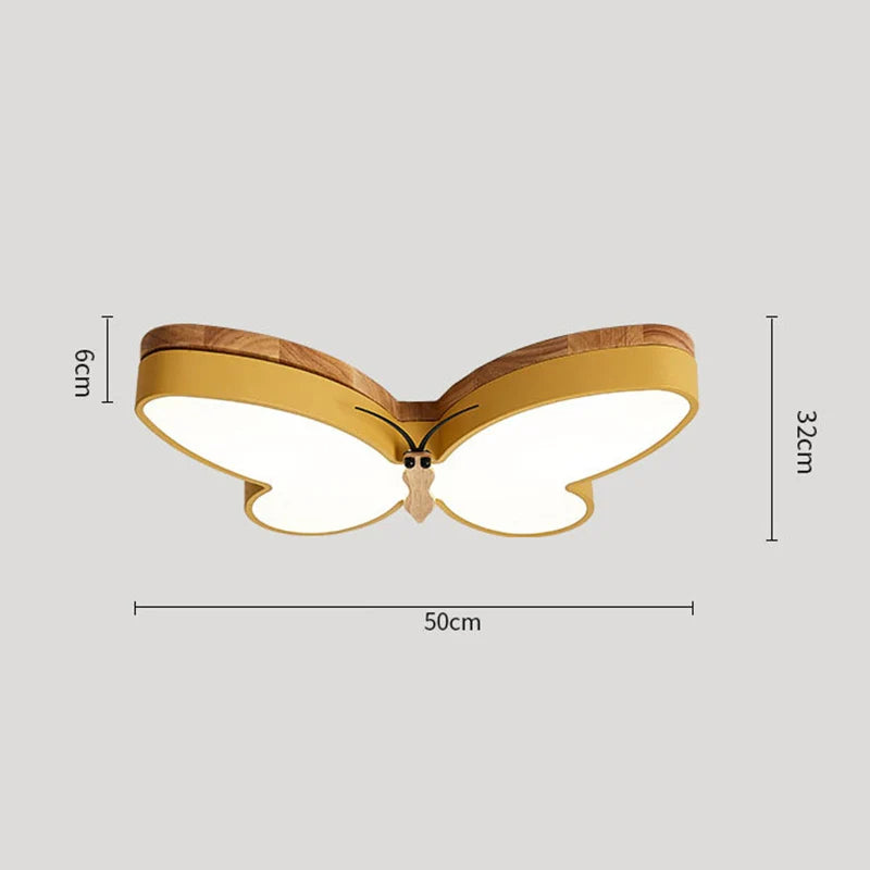 Plafonnier Enfant Papillon - Luminaire Chambre Fille - JAUNE