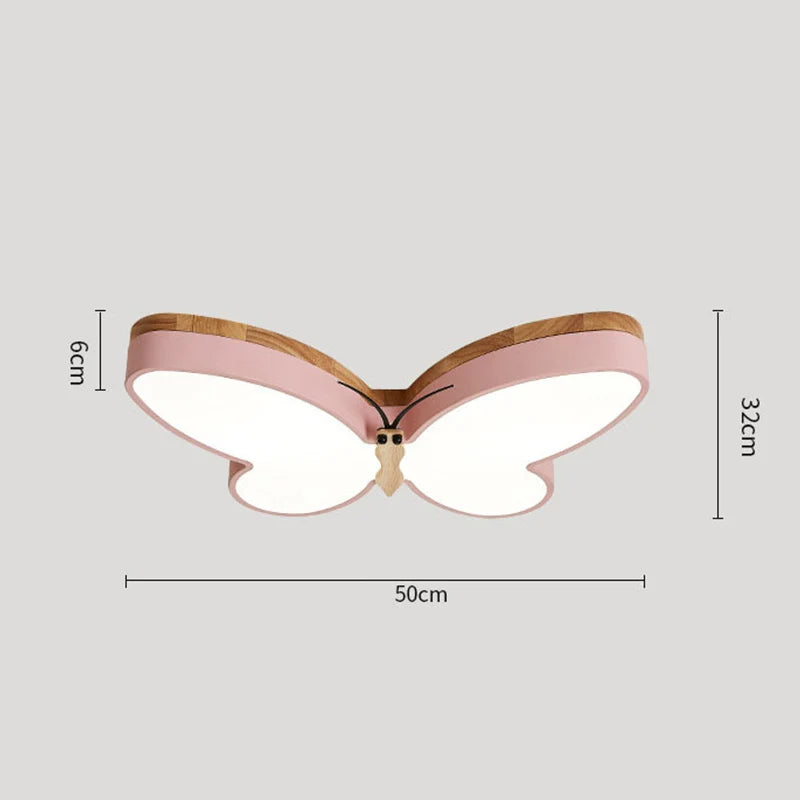 Plafonnier Enfant Papillon - Luminaire Chambre Fille - ROSE - TAILLE