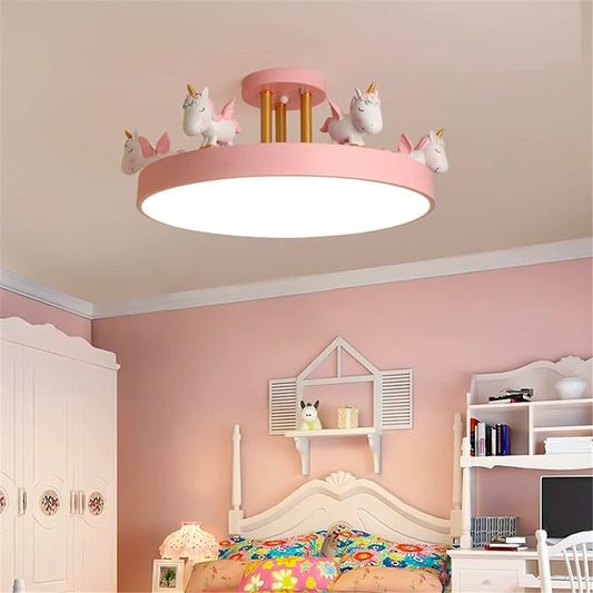 Plafonnier enfant licorne rose