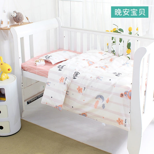 3Pcs Set Baby Cot Beddings Cotton Print Sheet Duvet Cover Case Pillow Case Kids Bed Linens Children Room Things Customize Size