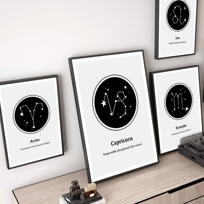 Affiche Astrologie - Capricorne Signe du Zodiac - Frog Posters Affiche Astrologie - Capricorne Signe du Zodiac - Frog Posters