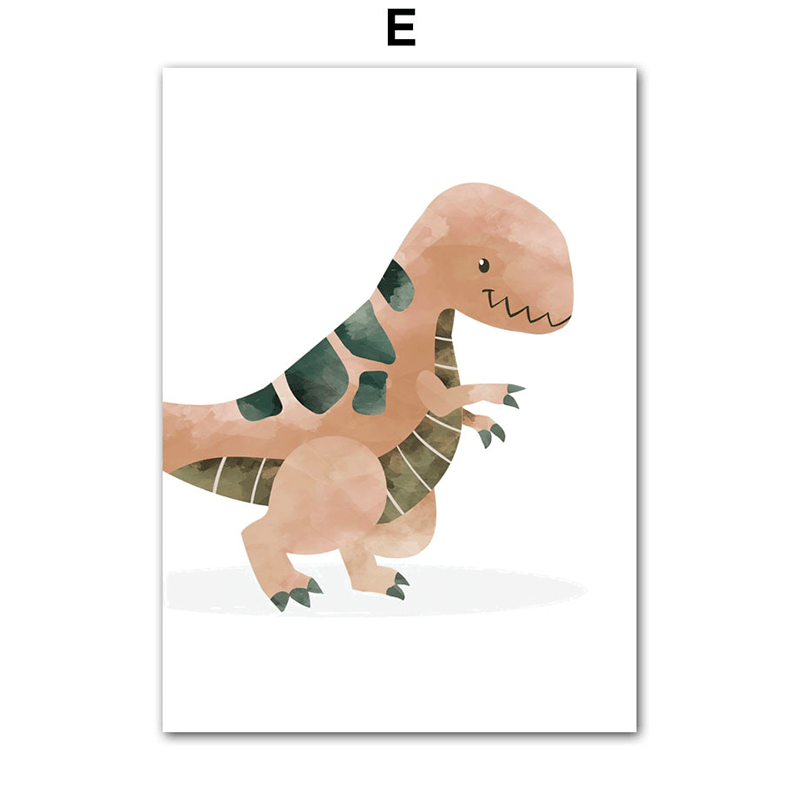 Affiche dinosaures enfant - E
